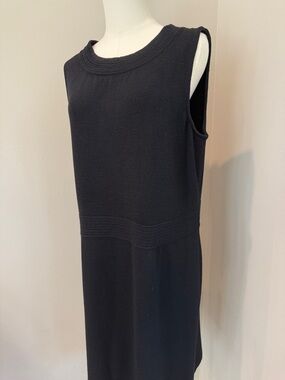St. John Black Sleeveless Knit Midi Dress